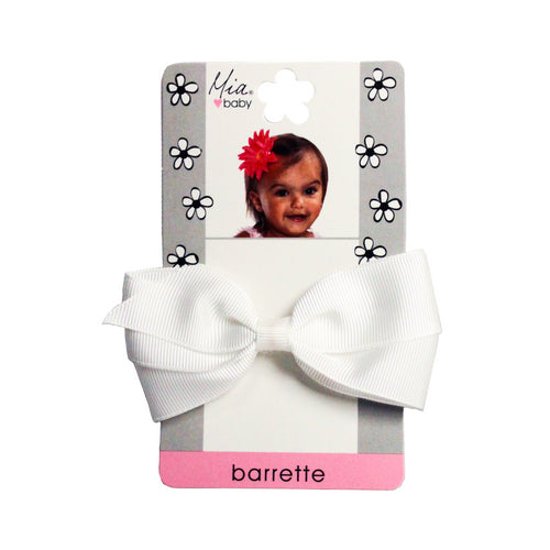 Mia® Baby Grosgrain Bow Barrette - white color - by #MiaKaminski #Mia #MiaBeauty #beauty #hair #HairAccessories #baby #girlhairaccessories #hairclips #hairbarrettes #barrette #lovethis #love #life #woman