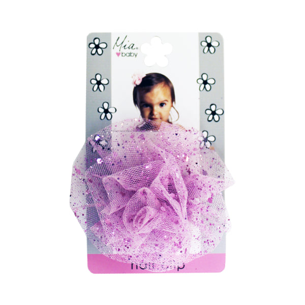 Sparkly Tulle Hair Clip - Light Pink