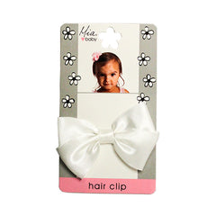 Frayed Satin Bow Hair Clip - Black