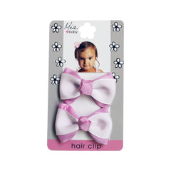 Mia Baby® Grosgrain Bow Hair Clips - purple and pink - on packaging - #EllaOnBeauty - by #MiaKaminski of Mia Beauty