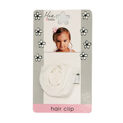 Mia® Baby Chiffon Rosette Clip  - white color - #EllaOnBeauty - by #MiaKaminski #Mia #MiaBeauty #beauty #hair #HairAccessories #baby #girlhairaccessories #hairclips #hairbarrettes #barrette #lovethis #love #life #woman 