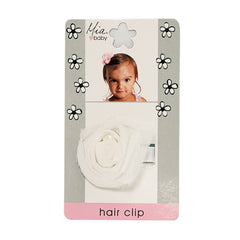 Mia® Baby Chiffon Rosette Clip  - white color - #EllaOnBeauty - by #MiaKaminski Mia Beauty
