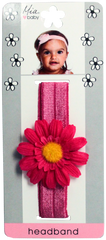 Mia® Baby Daisy Headband - hot pink band with hot pink daisy - designed by #MiaKaminski of Mia Beauty