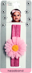 Mia® Baby Daisy Headband - hot pink band with light pink daisy - designed by #MiaKaminski of Mia Beauty
