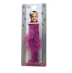 Mia® Baby Sparkly Tulle Headband - hot pink - shown on packaging - invented by #MiaKaminski #MiaBeauty #Mia #Beauty #Baby #hair #hairaccessories #babyheadbands #headbands #hairaccessoriesforbabies #hairclips #hairbarrettes #love #life #girl #woman