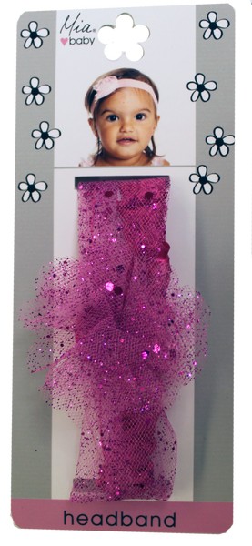 Sparkly Tulle Headband - Hot Pink