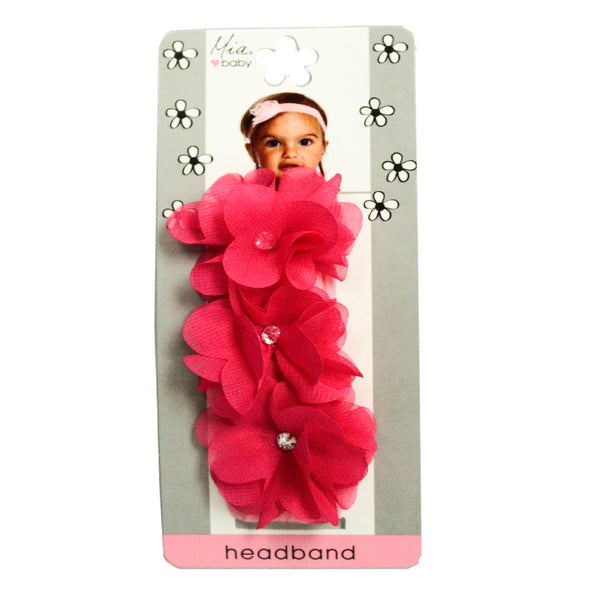 Headband with Chiffon Flowers