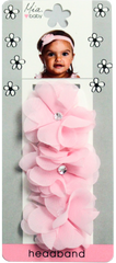 Chiffon Flower Headband - Hot Pink + Light Pink