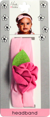 Mia® Baby Flower Headband - pink color - shown on packaging - designed by #MiaKaminski of Mia Beauty