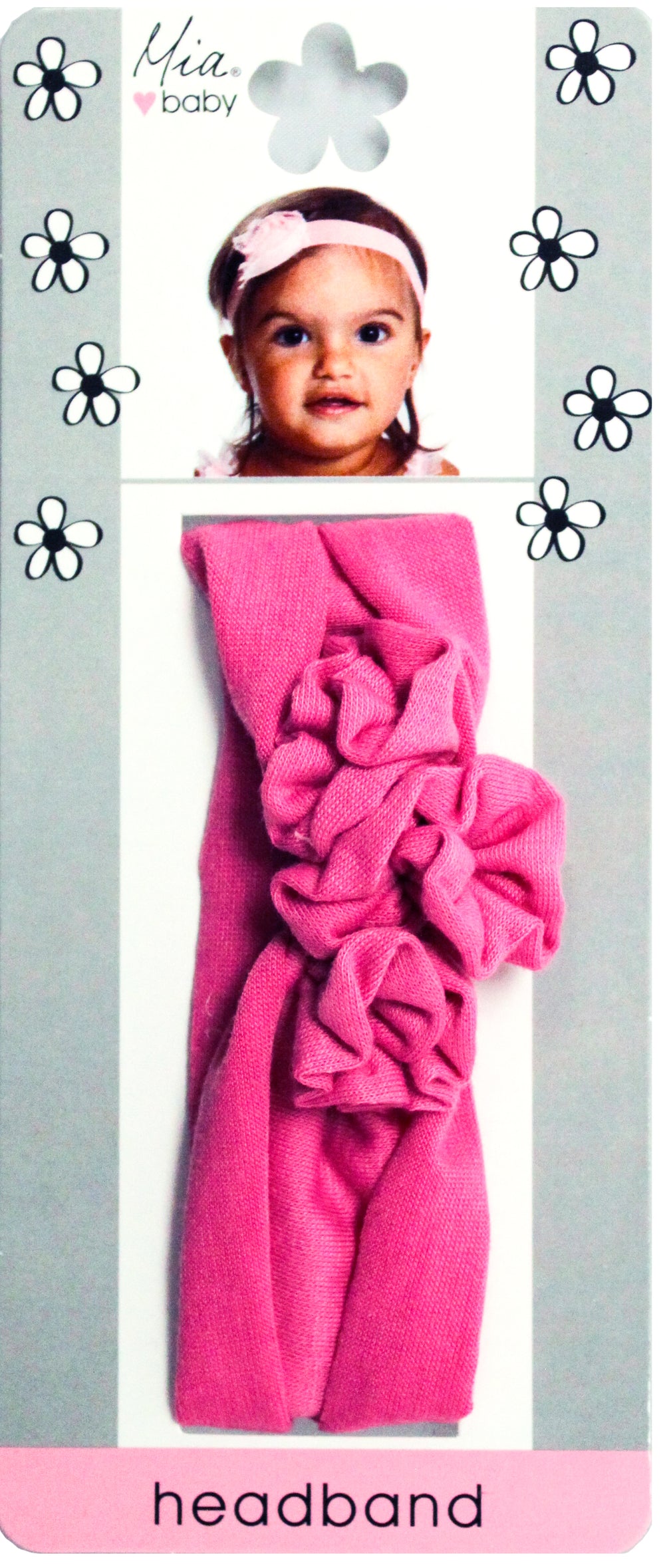 Jersey Flower Cluster Headband - Hot Pink