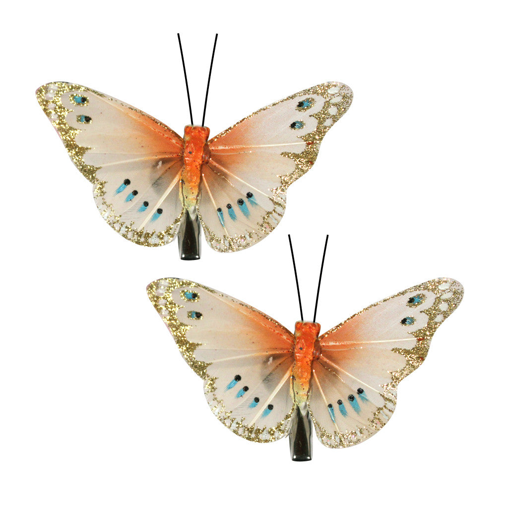 Mia Butterfly Clips - hair clips - Yellow Butterflies Gold Glitter - Mia Beauty #MiaKaminski