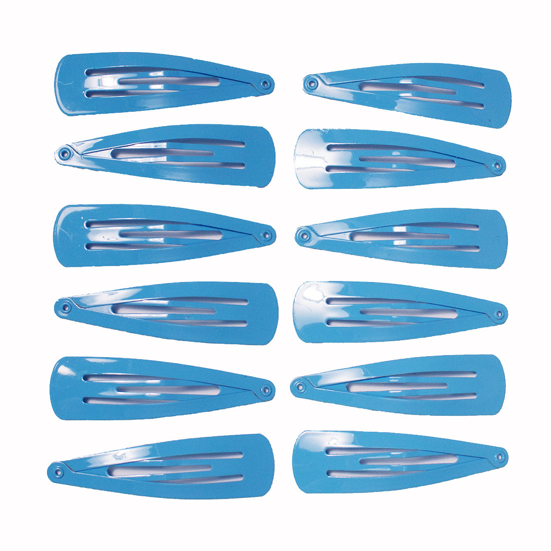 Mia® Spirit Line Snip Snaps® high gloss paint - navy blue color - 12 pieces shown out of the packaging - designed by #MiaKaminski of #MiaBeauty #beauty #hair #hairclips #hairaccessories #barrettes