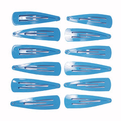 Mia® Spirit Line Snip Snaps® high gloss paint - light blue color - 12 pieces shown out of the packaging - designed by #MiaKaminski of #MiaBeauty #beauty #hair #hairclips #hairaccessories #barrettes