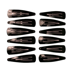 Mia® Spirit Line Snip Snaps® high gloss paint - black color - 12 pieces shown out of the packaging - designed by #MiaKaminski of #MiaBeauty #beauty #hair #hairclips #hairaccessories #barrettes