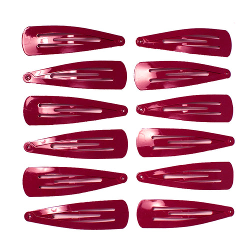Mia® Spirit Line Snip Snaps® high gloss paint - maroon color - 12 pieces shown out of the packaging - designed by #MiaKaminski of #MiaBeauty #beauty #hair #hairclips #hairaccessories #barrettes