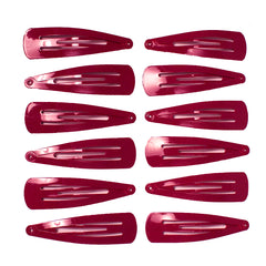 Mia® Spirit Line Snip Snaps® high gloss paint - maroon color - 12 pieces shown out of the packaging - designed by #MiaKaminski of #MiaBeauty #beauty #hair #hairclips #hairaccessories #barrettes