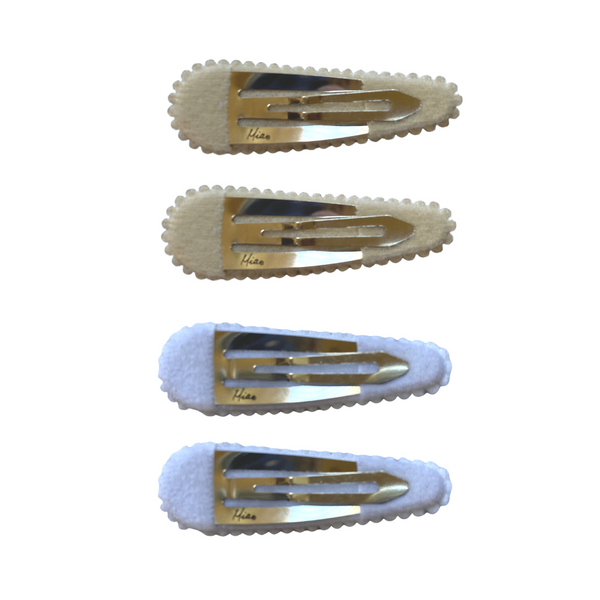 Mia Beauty Spirit Metallic Snip Snaps in silver and gold back sides shown