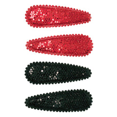 Mia® Snip Snaps® - hair barrettes in metallic material - red and black colors - by Mia Kaminski