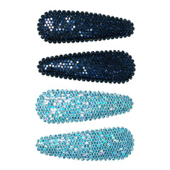 Mia® Snip Snaps® - hair barrettes in metallic material - dark and light blue  colors - by Mia Kaminski