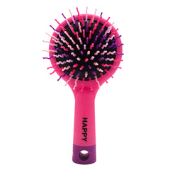 Mia® Happy Brush™ 2 in 1 detangling brush with a mirror on the back - pink color -  by #MiaKaminski of Mia Beauty