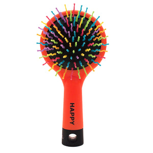 Mia® Happy Brush™ 2 in 1 detangling brush with a mirror on the back - orange color -  by #MiaKaminski of Mia Beauty