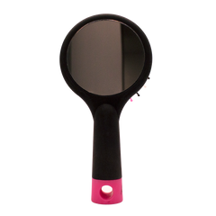 Mia® Happy Brush™ 2 in 1 detangling brush with a mirror on the back - black color -  back side with mirror shown - by #MiaKaminski of Mia Beauty