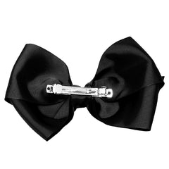 Mia Spirit Extra Large Grosgrain Bow Barrette - black color - designed by #MiaKaminski of Mia Beauty - back side shown