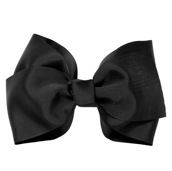 X-Large Grosgrain Bow Barrette - Black