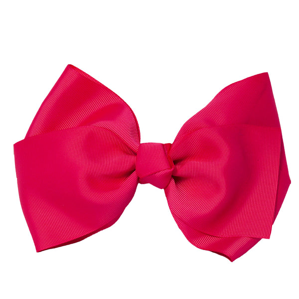 X-Large Grosgrain Bow Barrette - Hot Pink