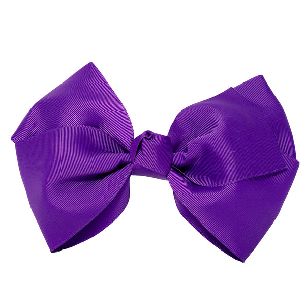 X-Large Grosgrain Bow Barrette - Purple