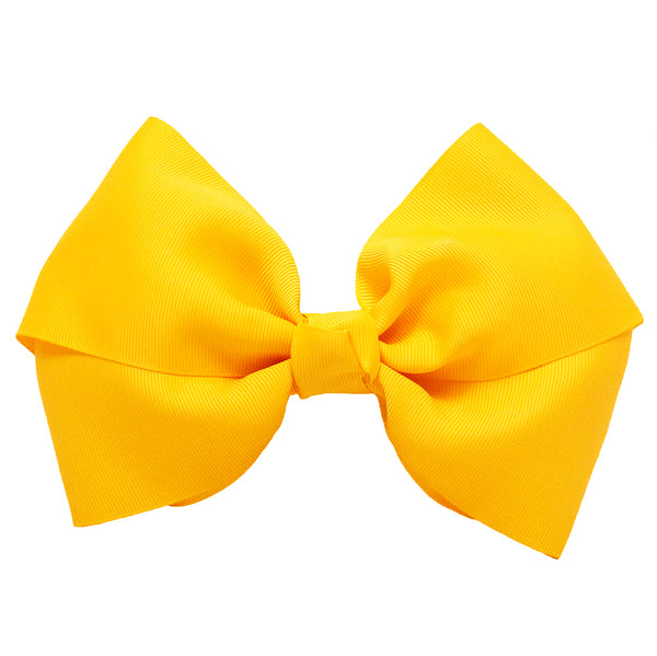 X-Large Grosgrain Bow Barrette - Yellow