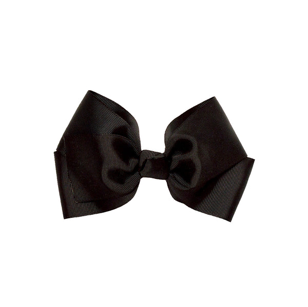 Large Grosgrain Bow Barrette - Black