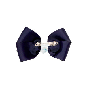 Mia® Spirit Grosgrain Ribbon Hair Bow Barrette with contrasted center color - hair accessory - large size - back side shown with auto-clasp barrette - designed by #MiaKaminski of Mia Beauty
