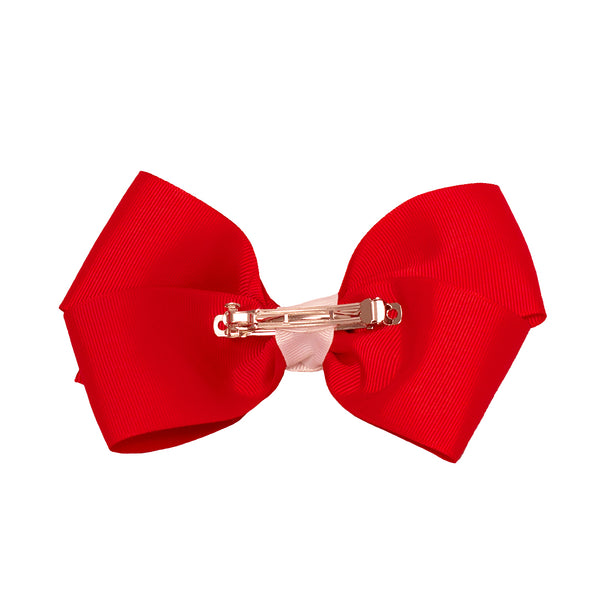 Mia® Spirit Large Hair Bow Barrette with contrasted center color - hair accessory - back shown with auto-clasp barrette - by #MiaKaminski of Mia Beauty