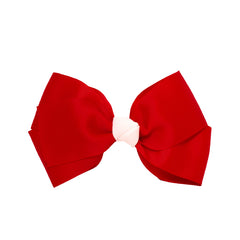 Mia® Spirit Large Hair Bow Barrette with contrasted center color - hair accessory -  red with white center - by #MiaKaminski of Mia Beauty