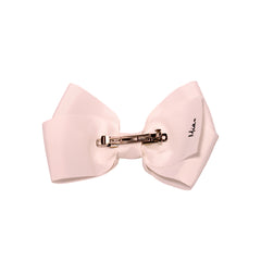 Mia® Spirit Grosgrain Ribbon Bow Barrette - large size - white color - back of bow showing auto-clasp barrette - designed by #MiaKaminski of Mia Beauty