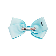 Mia® Spirit Grosgrain Ribbon Bow Barrette - large size - baby blue color - back of bow showing auto-clasp barrette - designed by #MiaKaminski of Mia Beauty