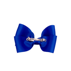 Mia® Spirit Grosgrain Ribbon Bow Barrette - large size - royal blue color - back of bow showing auto-clasp barrette - designed by #MiaKaminski of Mia Beauty