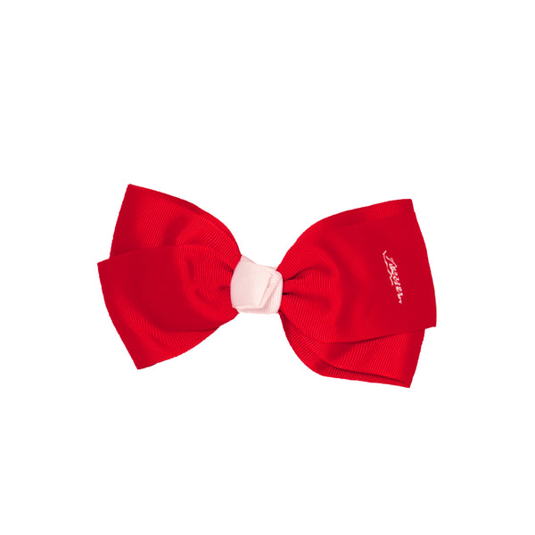 Large Grosgrain Bow Barrette + Contrast Center - Mustang Soccer