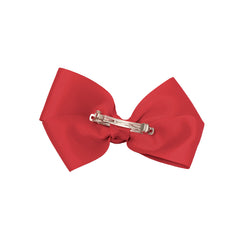 Mia® Spirit Grosgrain Ribbon Bow Barrette - large size - maroon red color - back of bow showing auto-clasp barrette - designed by #MiaKaminski of Mia Beauty