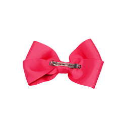 Mia® Spirit Grosgrain Ribbon Bow Barrette - large size - hot pink color - back of bow showing auto-clasp barrette - designed by #MiaKaminski of Mia Beauty