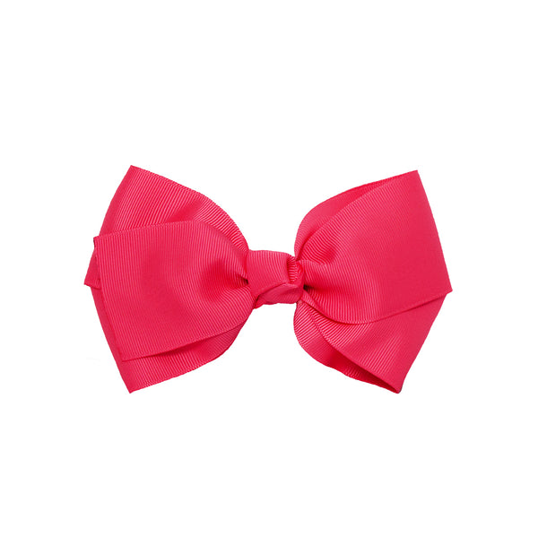 Large Grosgrain Bow Barrette - Hot Pink