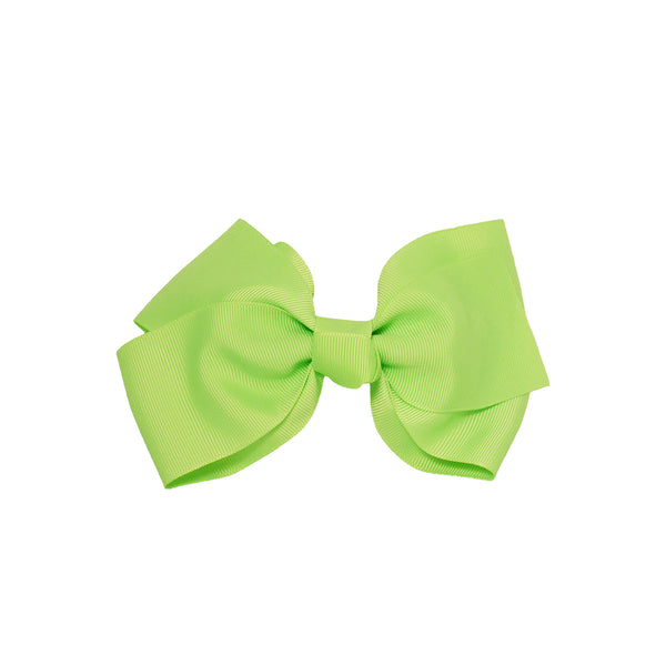 Large Grosgrain Bow Barrette - Lime Green