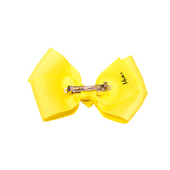 Mia® Spirit Bow Barrette - yellow color - back side shown with auto-clasp barrette - designed by #MiaKaminski of Mia Beauty