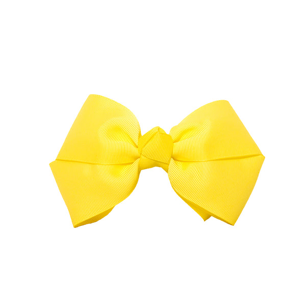 Large Grosgrain Bow Barrette - Yellow