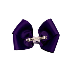 Mia® Spirit Grosgrain Ribbon Hair Bow Barrette with contrasted center color - hair accessory - large size - back side shown with auto-clasp barrette - designed by #MiaKaminski of Mia Beauty