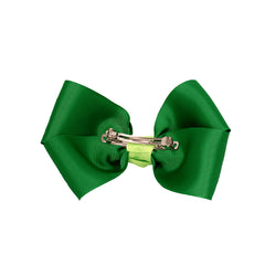 Mia® Spirit Large Bow Barrette - green color - back of bow with barrette showing - by #MiaKaminski of Mia Beauty 