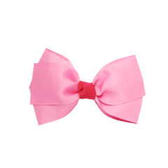 Mia® Spirit Grosgrain Ribbon Hair Bow Barrette with contrasted center color - large size - light pink with hot pink center - designed by #MiaKaminski of Mia Beauty