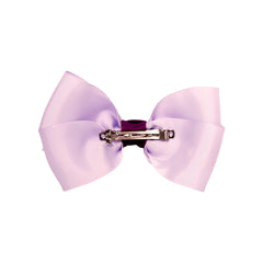 Mia® Spirit Grosgrain Ribbon Hair Bow Barrette with contrasted center color - hair accessory - large size - back side shown with auto-clasp barrette - designed by #MiaKaminski of Mia Beauty