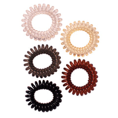 Mia® Twist Os - Natural Colors - spiral hair ties, coil hair ties, telephone cord hair ties - out of packaging - desgined by #MiaKaminski of Mia Beauty